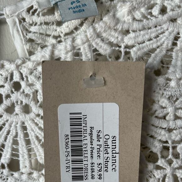 Sundance cotton lace eyelet shift dress NWT - Picture 7 of 10
